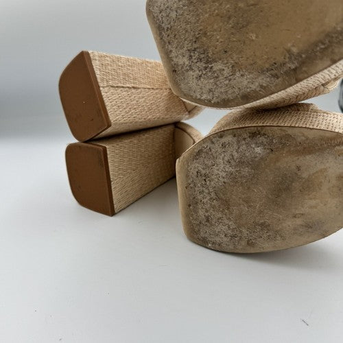 Larroude Dolly Slip On Platform Mules Raffia - Size 8 - $315 - Gorgeous!