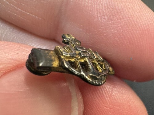 WWI WW1 USN US Navy Military Chief Petty Officer Lapel Pin RARE - Gold on Silver