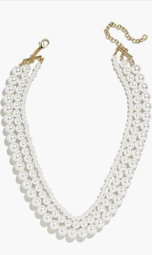 Baublebar Danielle Necklace 3-Strand Pearl Statement $58