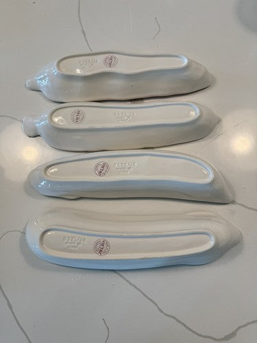 Vietri Vegetable Serving Dishes 4 set - Carrot, Pepper, Peas, & Eggplant - Italy