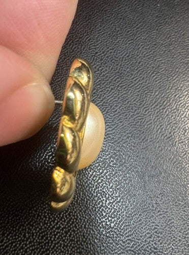 VINTAGE MARVELLA GOLD AND PEARL PIERCED EARRINGS