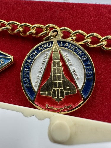 Vintage 1980's Early Space Shuttle Program Charm Bracelet New In Box