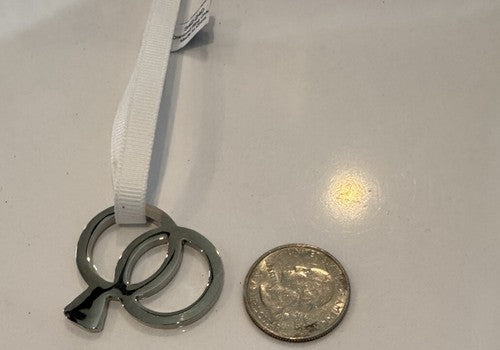 Crate & Barrel Silver Diamond Wedding Rings First Married Christmas Ornament