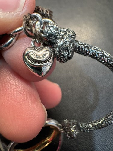 Juicy Couture Pave Crystal Heart Sparkly String Bracelet New with Tags