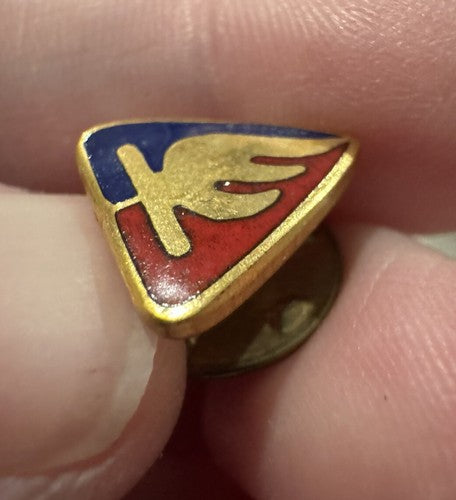 Campfire Camp Fire Girls BLUE-RED MEMBERSHIP PIN Gold Flame Jewelry Button Award