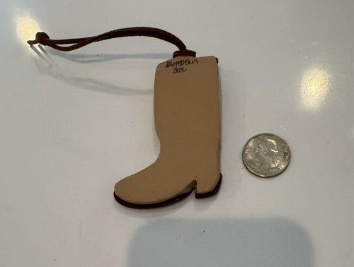 Handmade Clay Cowboy Boot CHRISTMAS ORNAMENT SUNFLOWER STATE Kansas SIGNED