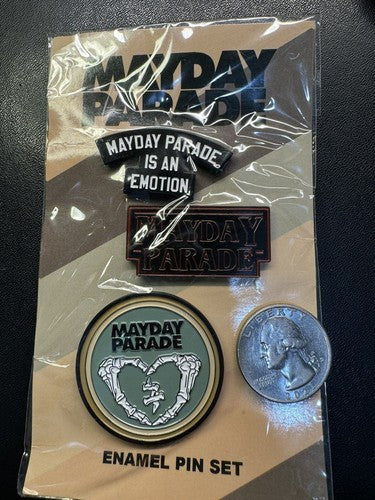 MAYDAY PARADE Is An Emotion 3 Piece Enamel Pins - Excellent!