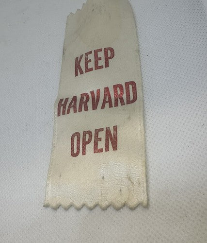 1969 Vietnam Strike Anti-SDS Keep Harvard Open Ribbon University College