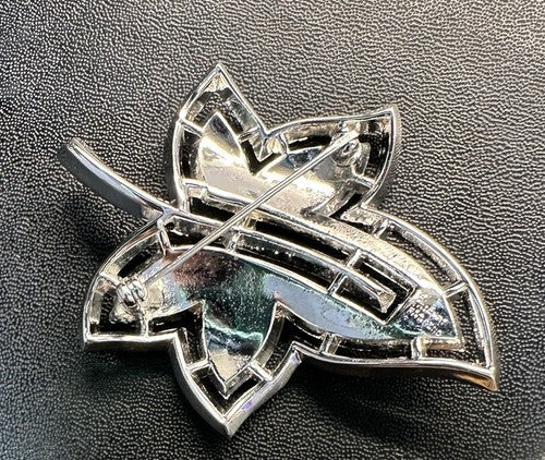 Trifari Alfred Philippe Crystal Rhinestone Leaf Vintage Brooch Pin Maple Ivy