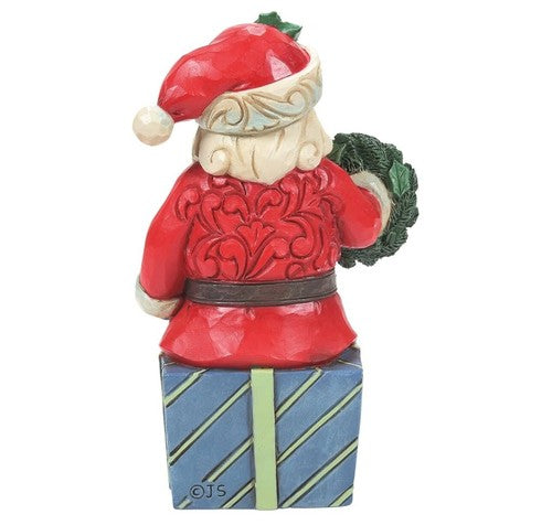 JIM SHORE "SANTA SITTING ON GIFTS" # 6011487 * 4" HIGH * NEW *