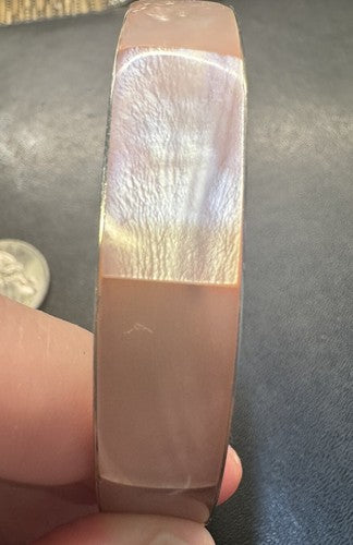 GORGEOUS PINK SOUTHWESTERN NATIVE AMERICAN MOTHER OF PEARL INLAY .5” BRACELET