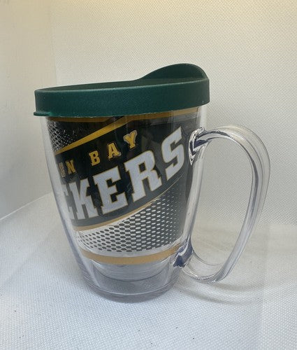 Tervis Green Bay Packers Double Walled Insulated 16oz Mug with Handle Lid NWT