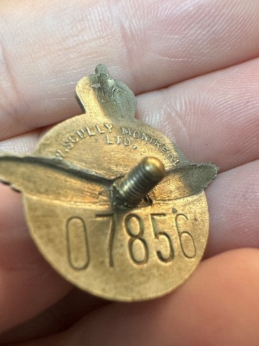 Vintage R.C.A.F. Reserve Pin Badge - W. Scully Montreal Ltd - Low Number