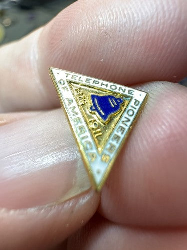 Vintage Lapel Pin Hat Pinback: Telephone Pioneers of America 1875-1911