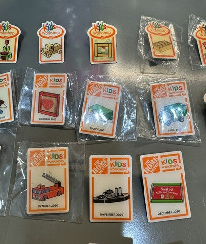 Lot of 71 The Home Depot Kids Workshops Lapel Pins