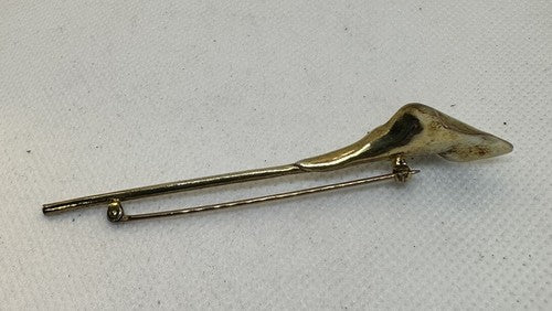 Vtg Zolotas Gold Tone Calla Lily Brooch Flower