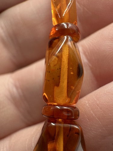 Honey Vintage Amber Beads Necklace Butterscotch Polished Faceted 16.7g