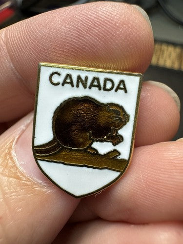 Canada Beaver Enamel Shield Pin Lapel