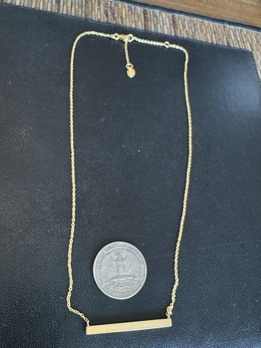 Argento Vivo Bar Pendant Necklace In Gold Over Sterling Silver 16” NWOT $68