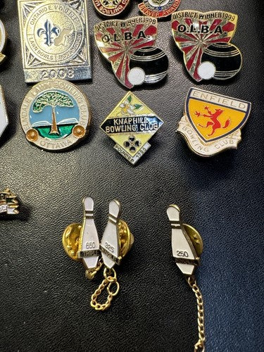 Vintage LAWN BOWLING CROSS CANADA LAPEL PINS BADGES SELECTION LOT Of 24