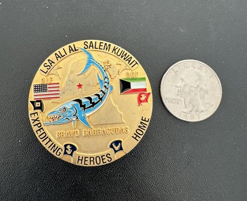 US Navy Customs Battalion Tango Challenge Coin 2007 Bravo Barracudas OIF OEF
