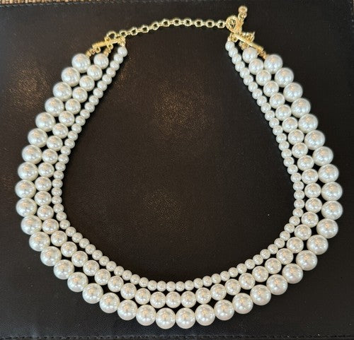 Baublebar Danielle Necklace 3-Strand Pearl Statement $58