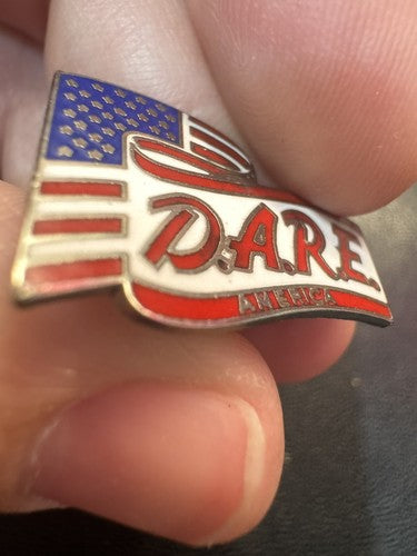 Vintage DARE D.A.R.E. American Flag Pin Enamel