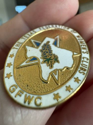GFWC General Federation Women's Club President Lapel Pin Oval Texas Bluebonnets