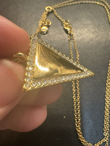 Chloe and Isabel Pavé Triangle Long Pendant Necklace N334G
