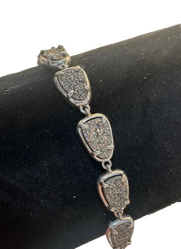 Kendra Scott Silver Tone Drusy Susanna Bracelet in Silver 7.75” Druzy