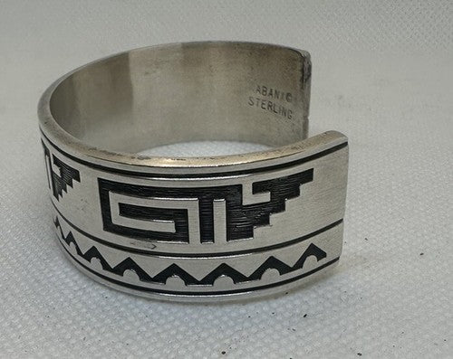 Vintage KABANA Sterling Silver .925 Southwestern Cuff Bracelet Tribal