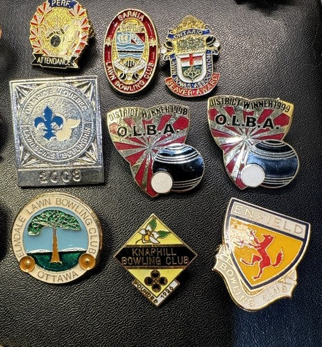 Vintage LAWN BOWLING CROSS CANADA LAPEL PINS BADGES SELECTION LOT Of 24