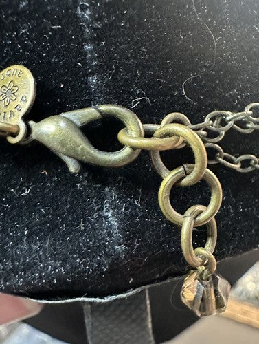David Aubrey Signed Necklace Crystal Stone Layered Chain EUC