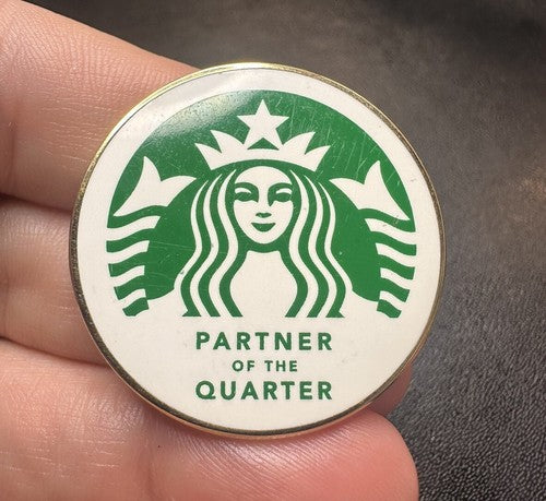 Starbucks Partner of the Quarter Barista Enamel Pin Apron Lapel