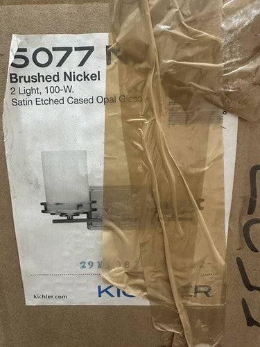 Kichler 5077NI Hendrik 2-Light Vanity Light, Brushed Nickel w/Opal Glass Shades