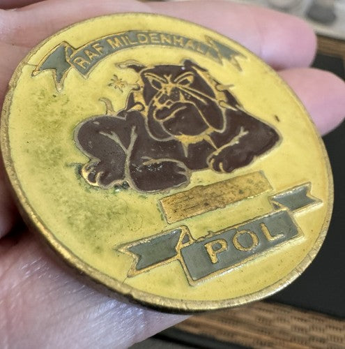 OLD - RAF MILDENHALL POL AIR FORCE FLAG CHALLENGE COIN Petroleum Oil Lubricants