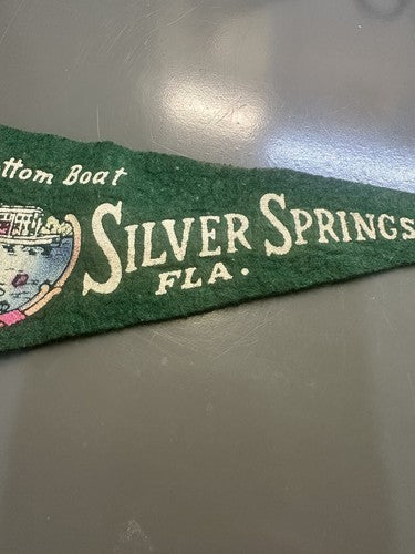 Silver Springs Florida 1940’s Silver Springs Pennant 8.5x4 Water Scene Pennant