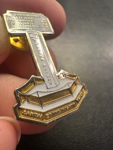 Alaska Hiway 'Mile 0', Capital of the Mighty Peace Lapel Hat Pin - 3/4" Wide
