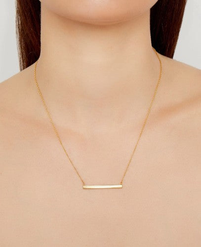 Argento Vivo Bar Pendant Necklace In Gold Over Sterling Silver 16” NWOT $68