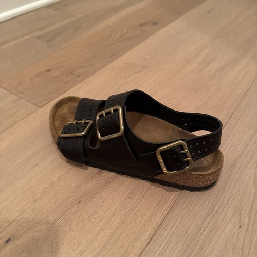 Birkenstock Milano Bold Black Leather Regular Width
