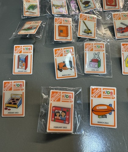 Lot of 71 The Home Depot Kids Workshops Lapel Pins