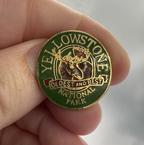 Yellowstone National Park OLDEST AND BEST Moose Enamel Collectible Pin Souvenir