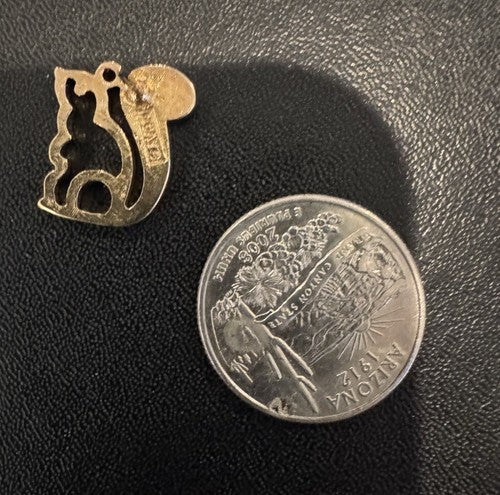 Vintage Lapel Hat Tie Pin Openwork Squirrel Signed Avon Gold & Silvertone