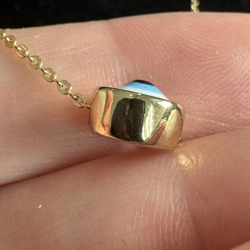 Baublebar Evil Eye Pendant Necklace Gold Tone Bauble Bar 17” Extender NWOT $38
