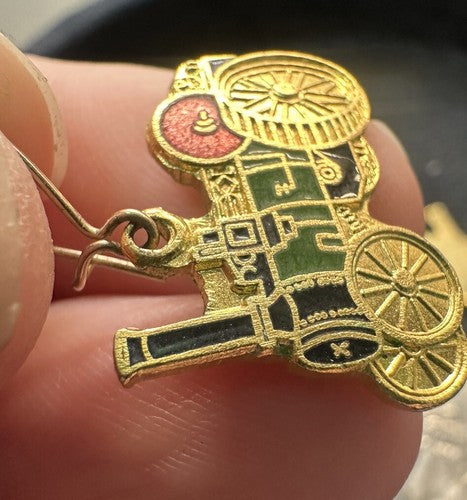 Vintage Fowler Ploughing Engine Traction Engine Steam Earrings