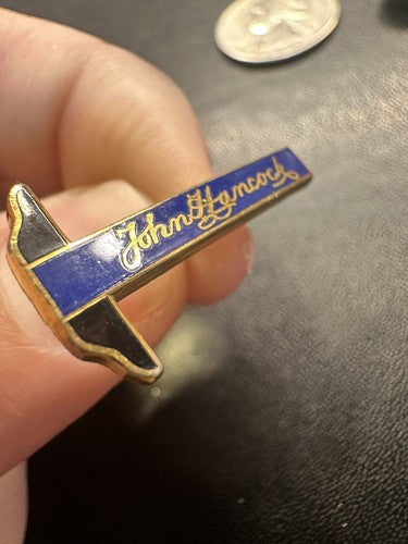 RARE VINTAGE JOHN HANCOCK INSURANCE T-SQUARE LAPEL PIN