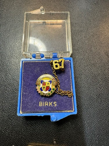 Vintage St Francis Xavier University Gold Filled Lapel Pin in Original Box Birks