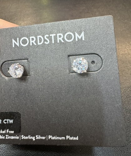 Nordstrom 2ct tw Cubic Zirconia Earrings in Platinum 233807 $46