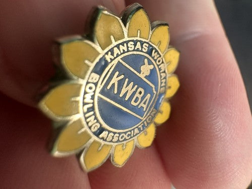 Amazing Kansas Womans Bowling Association Sunflower Pin KWBA Womens