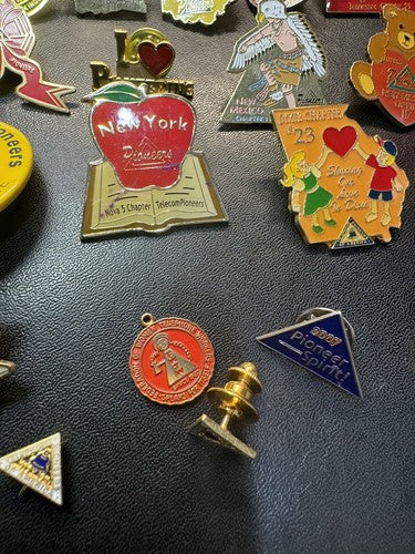 Lot of Telephone Pioneers Of America Lapel Hat Jacket Pins State Chapters